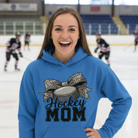 Hockey Mom Life – Chic Bow Game Day Statement Hoodie Royal - SF500 - FRONT