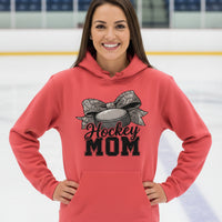 Hockey Mom Life – Chic Bow Game Day Statement Hoodie RED - SF500 - FRONT