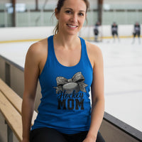 Hockey Mom Life – Chic Bow Game Day Statement Tank Top Royal - N1533 - FRONT