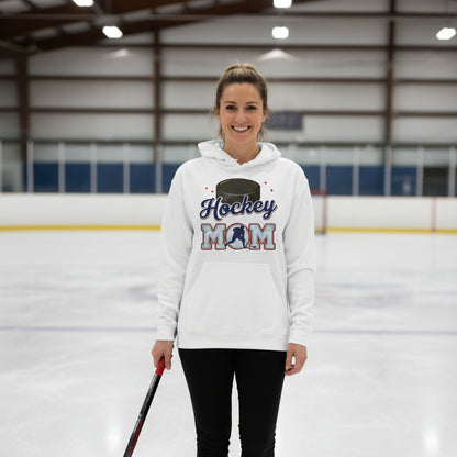 Hockey Mom Passion Player Silhouette Design Hoodie WHITE - SF500 - FRONT
