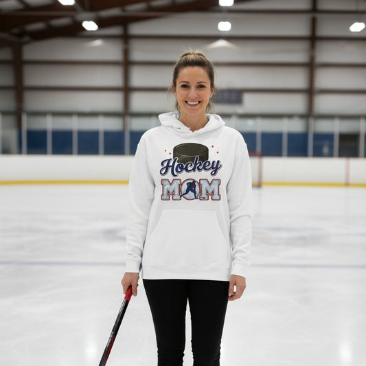 Hockey Mom Passion Player Silhouette Design Hoodie WHITE - SF500 - FRONT