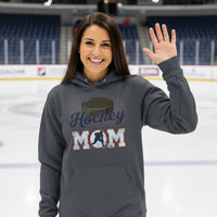 Hockey Mom Passion Player Silhouette Design Hoodie DARK HEATHER - SF500 - FRONT