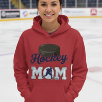 Hockey Mom Passion Player Silhouette Design Hoodie RED - SF500 - FRONT