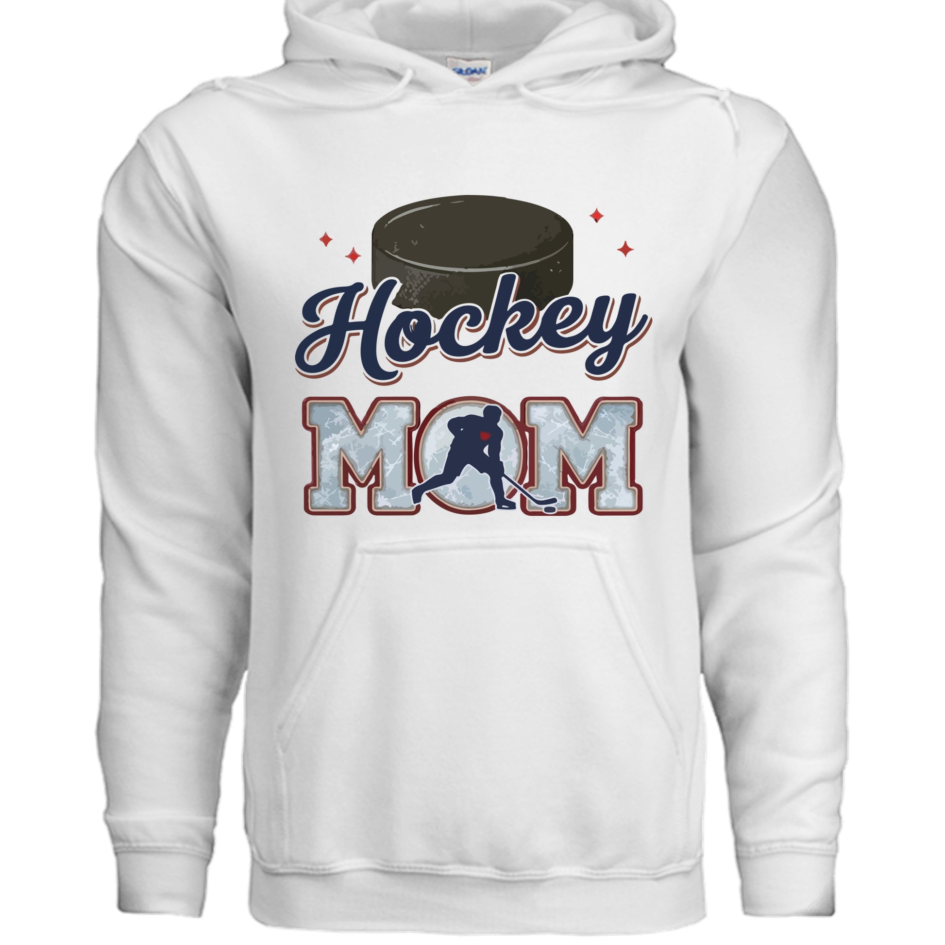 Hockey Mom Passion Player Silhouette Design Hoodie WHITE - SF500 - FRONT
