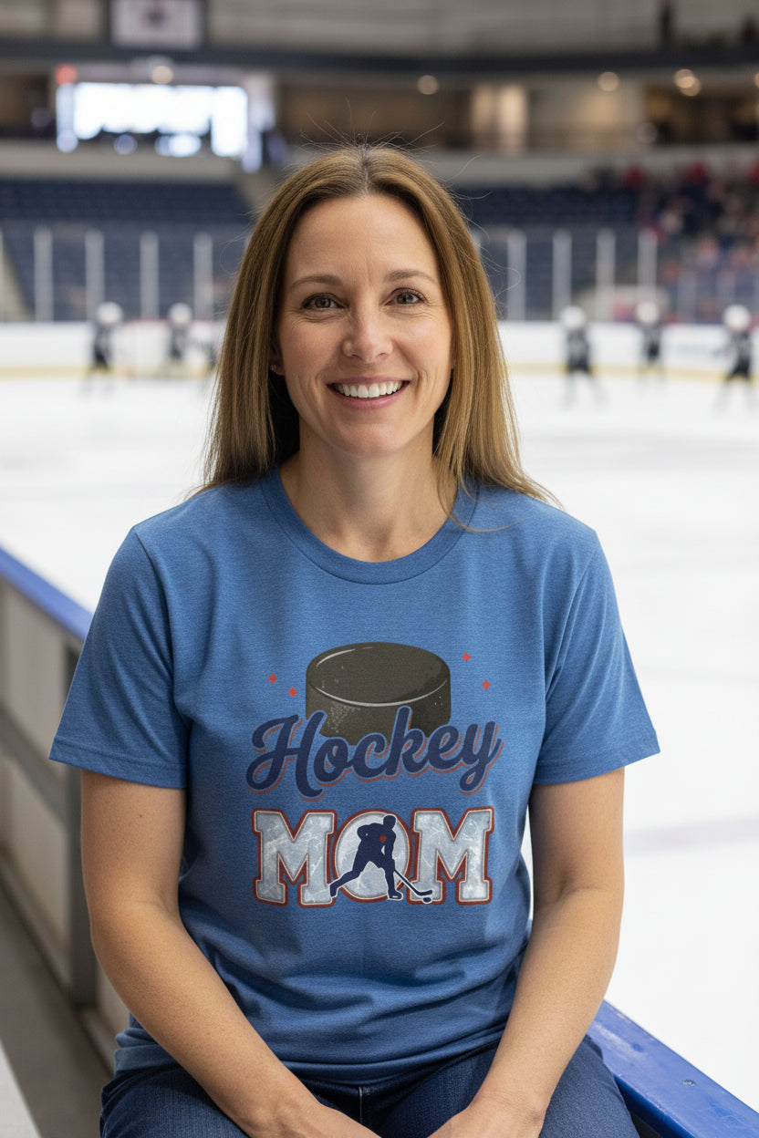Hockey Mom Passion Player Silhouette Design T-Shirt HTHR TRUE ROYAL - 6004 - FRONT