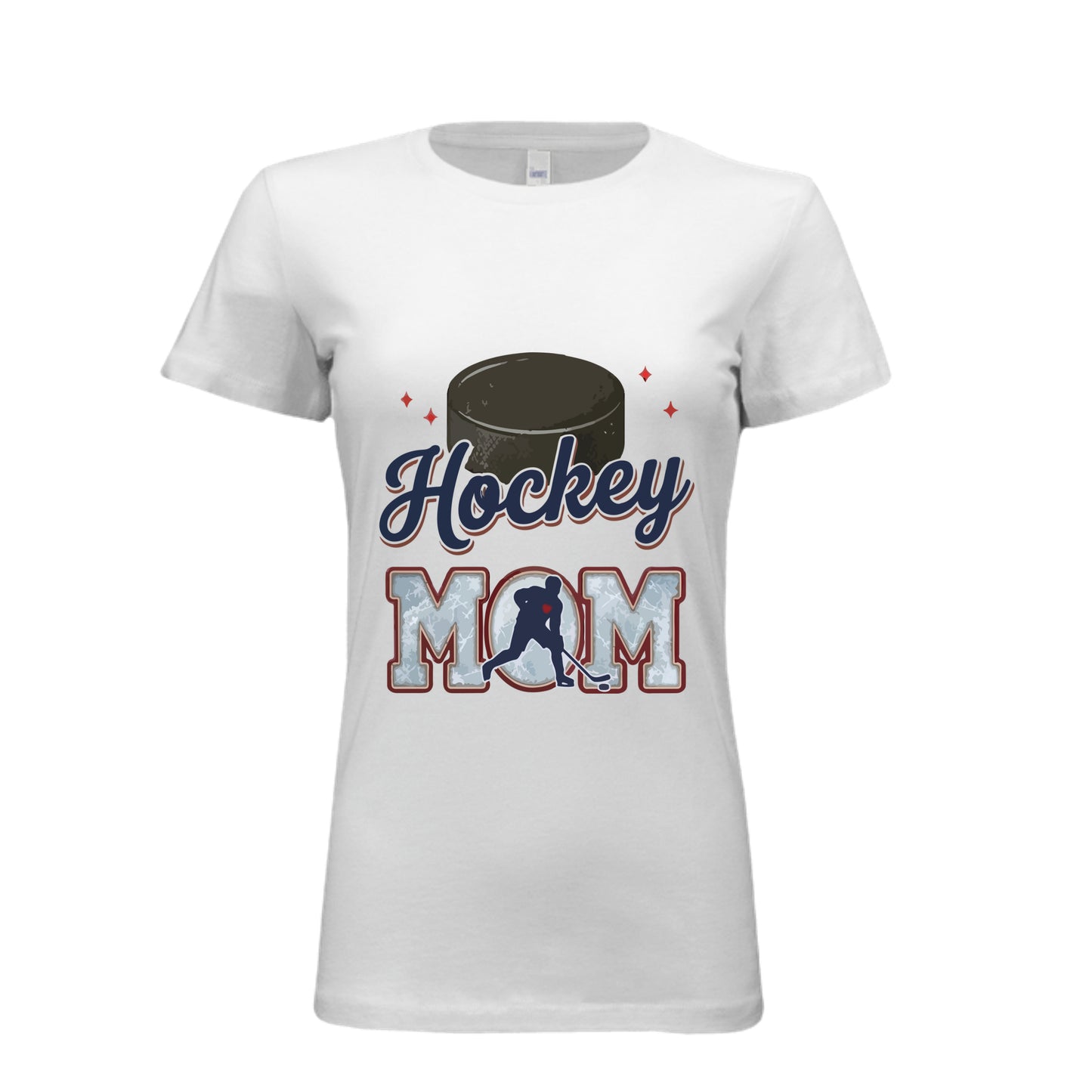 Hockey Mom Passion Player Silhouette Design T-Shirt WHITE - 6004 - FRONT