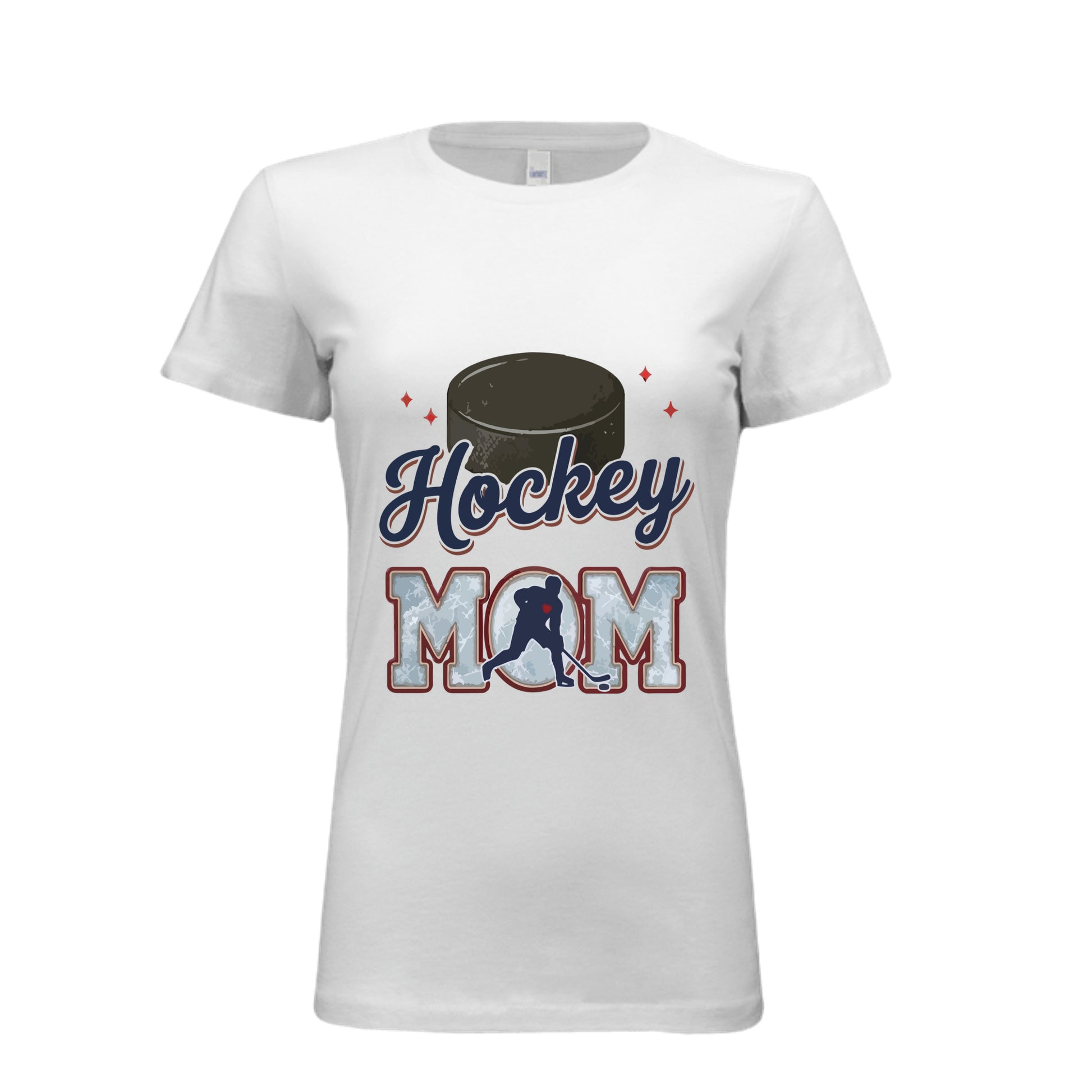 Hockey Mom Passion Player Silhouette Design T-Shirt WHITE - 6004 - FRONT