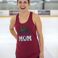 Hockey Mom Passion Player Silhouette Design Tank Top Scarlet - N1533 - FRONT