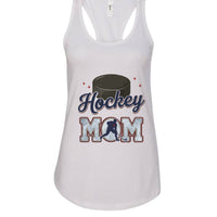 Hockey Mom Passion Player Silhouette Design Tank Top White - N1533 - FRONT