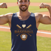 I Work to Pay for Baseball Funny Sports Lover Humor Tank Top NAVY - FRONT