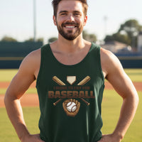 I Work to Pay for Baseball Funny Sports Lover Humor Tank Top Forest - FRONT