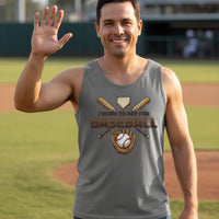 I Work to Pay for Baseball Funny Sports Lover Humor Tank Top DARK GREY - FRONT