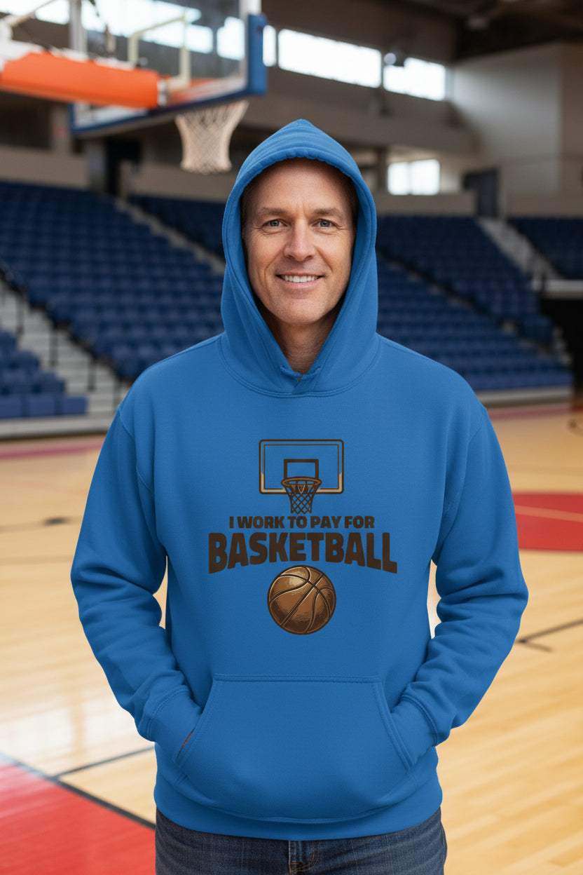 I Work to Pay for Basketball Funny Sports Lover Humor Hoodie Royal - FRONT
