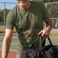 I Work to Pay for Basketball Funny Sports Lover Humor T-Shirt MILITARY GREEN - FRONT