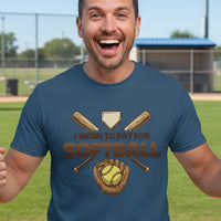 I Work to Pay for Softball Funny Sports Lover Humor T-Shirt MIDNIGHT NAVY - FRONT