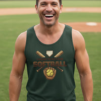 I Work to Pay for Softball Funny Sports Lover Humor Tank Top Forest - FRONT
