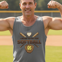 I Work to Pay for Softball Funny Sports Lover Humor Tank Top DARK GREY - FRONT