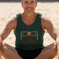 I Work to Pay for Volleyball Funny Sports Lover Humor Tank Top Forest - FRONT