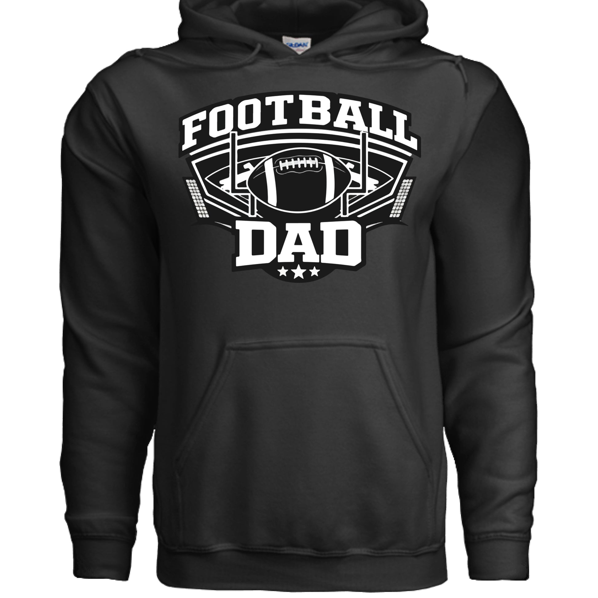 Legendary Football Dad Retro Style Hoodie – Touchdown Season Spirit Design BLACK - FRONT