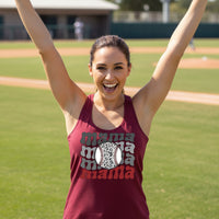Mama Mama Mama Baseball Tank Top – Leopard Print Sports Scarlet - FRONT