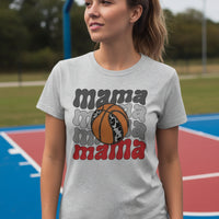Mama Mama Mama Basketball T-Shirt – Leopard Print Sports ATHLETIC HEATHER - FRONT