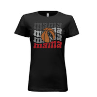 Mama Mama Mama Basketball T-Shirt – Leopard Print Sports BLACK- FRONT