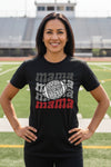 Mama Mama Mama Football T-Shirt – Leopard Print Sports BLACK - FRONT