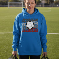 Mama Mama Mama Soccer Hoodie - Proud Sports Mom Game Day Royal - FRONT