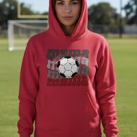 Mama Mama Mama Soccer Hoodie - Proud Sports Mom Game Day RED - FRONT