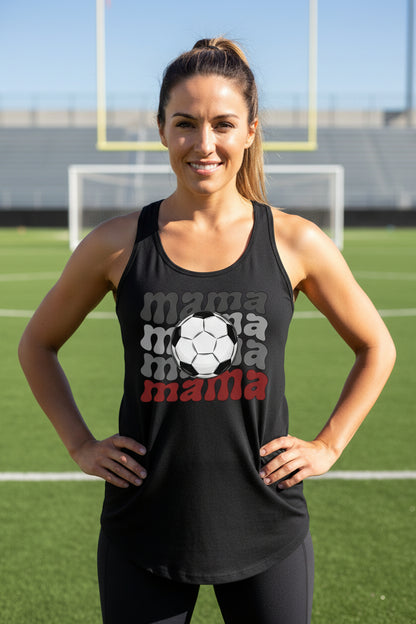 Mama Mama Mama Soccer Tank Top - Proud Sports Mom Game Day Black - FRONT