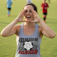 Mama Mama Mama Soccer Tank Top - Proud Sports Mom Game Day Heather Gray - FRONT