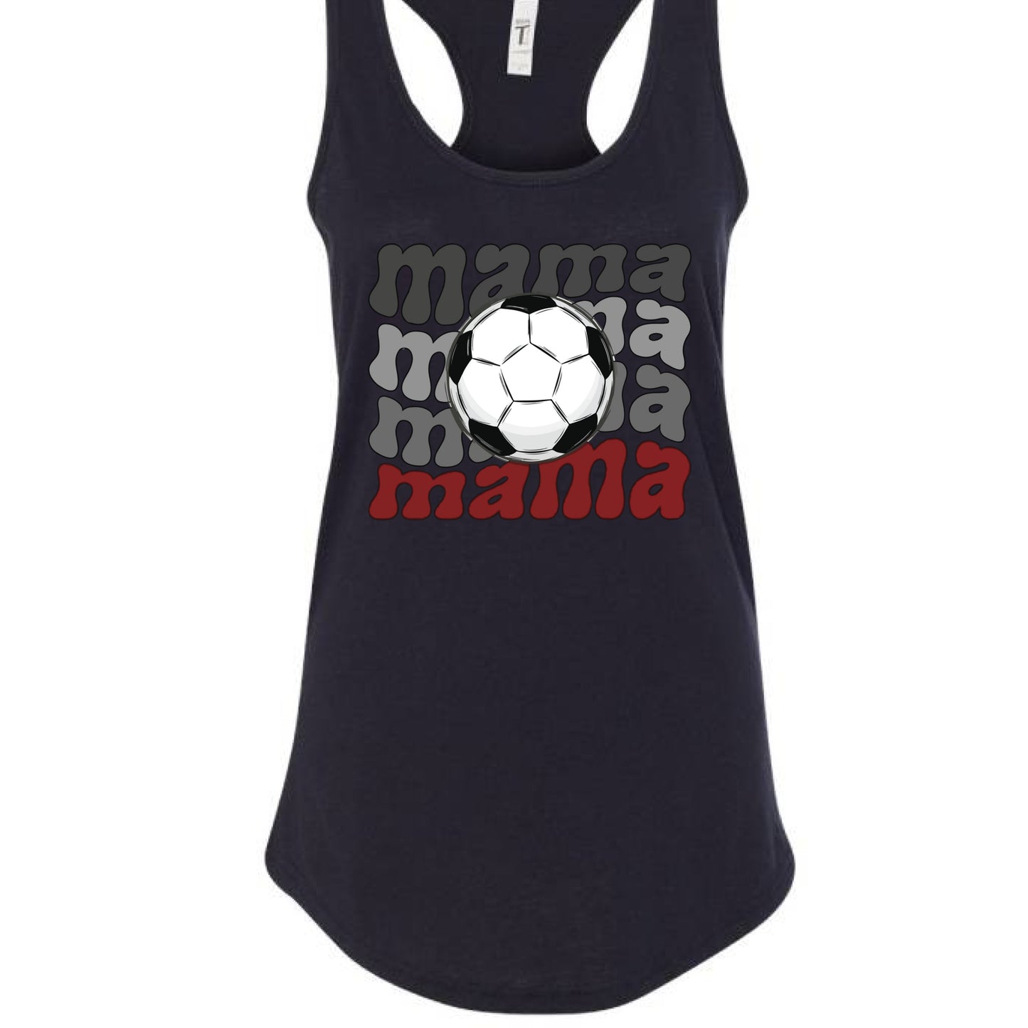 Mama Mama Mama Soccer Tank Top - Proud Sports Mom Game Day BLACK- FRONT