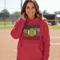 Mama Mama Mama Softball Hoodie - Proud Sports Mom Game Day RED - FRONT