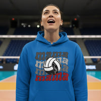 Mama Mama Mama Volleyball Hoodie - Proud Sports Mom Game Day Royal - FRONT