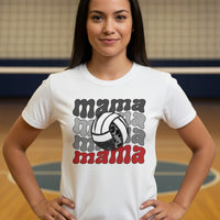 Mama Mama Mama Volleyball T-Shirt - Proud Sports Mom Game Day WHITE - FRONT