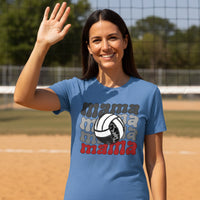 Mama Mama Mama Volleyball T-Shirt - Proud Sports Mom Game Day HTHR TRUE ROYAL - FRONT
