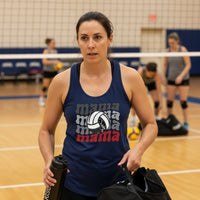 Mama Mama Mama Volleyball Tank Top - Proud Sports Mom Game Day Midnight Navy - FRONT
