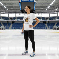 No Crying Hockey Player Funny Tshirt for Ladies WHITE - FRONT