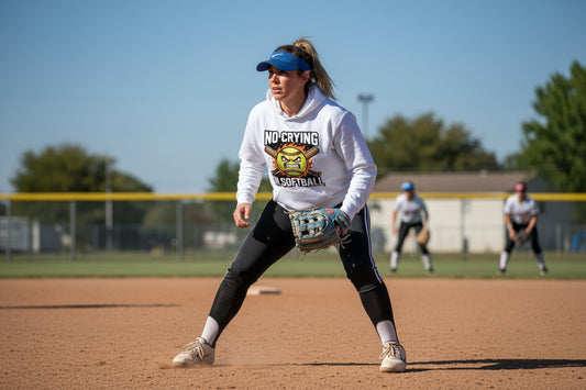 No Crying Softball Hoodie Design – Competitive Athlete Humor Artwork WHITE - FRONT