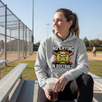 No Crying Softball Hoodie Design – Competitive Athlete Humor Artwork SPORT GREY - FRONT