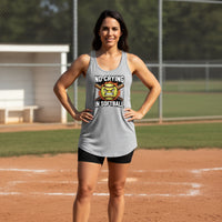 No Crying Softball Tank Top Design – Competitive Athlete Humor Artwork Heather Gray - FRONT