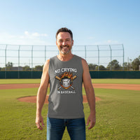 No Crying in Baseball - Competitive Baseball Vibes Tank Top DARK GREY - FRONT