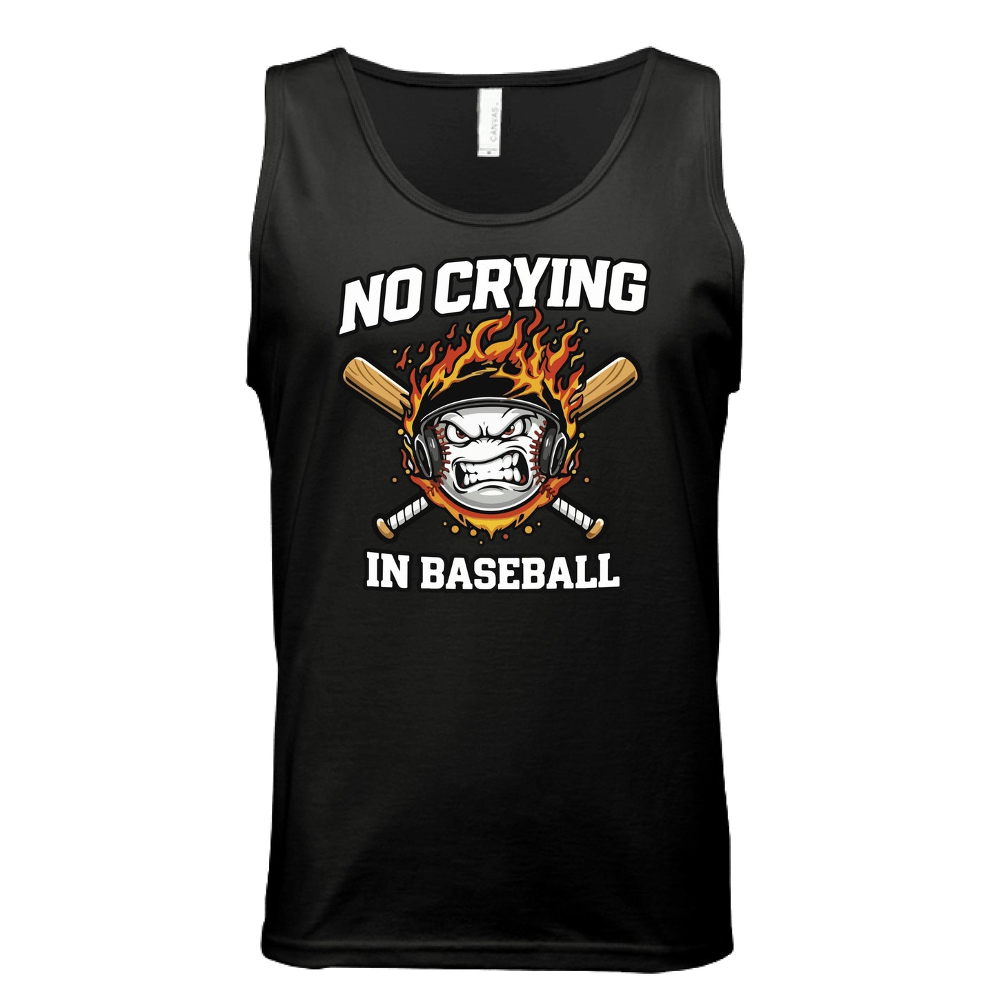 No Crying in Baseball - Competitive Baseball Vibes Tank Top BLACK - FRONT