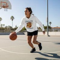 No Crying in Basketball – Bold Sports Ladies Hoodie Graphic WHITE - FRONT