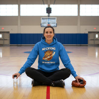 No Crying in Basketball – Bold Sports Ladies Hoodie Graphic Royal - FRONT