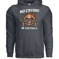 No Crying in Football – Fierce Sports Hoodie Statement for Ladies DARK HEATHER - FRONT