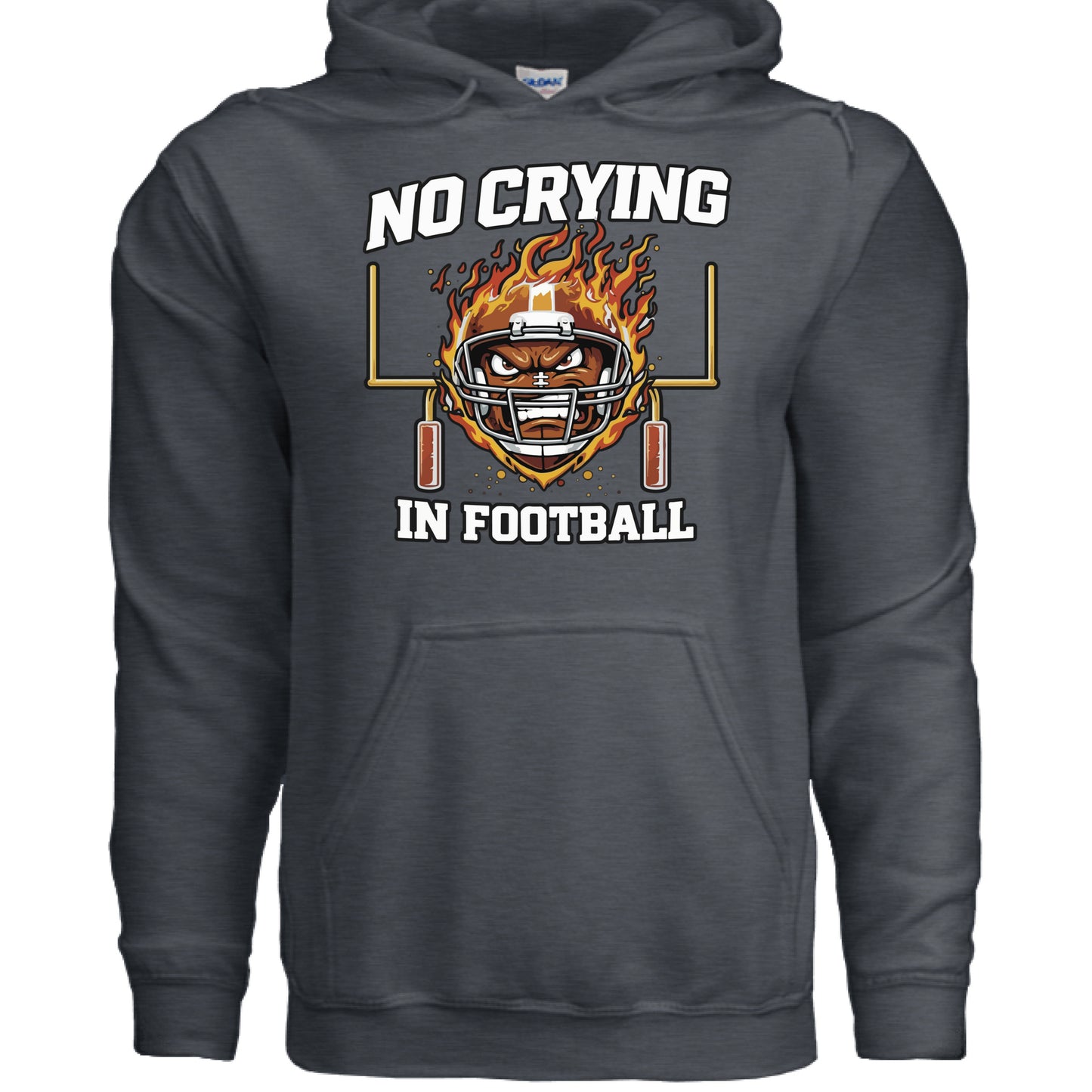 No Crying in Football – Fierce Sports Hoodie Statement for Ladies DARK HEATHER - FRONT
