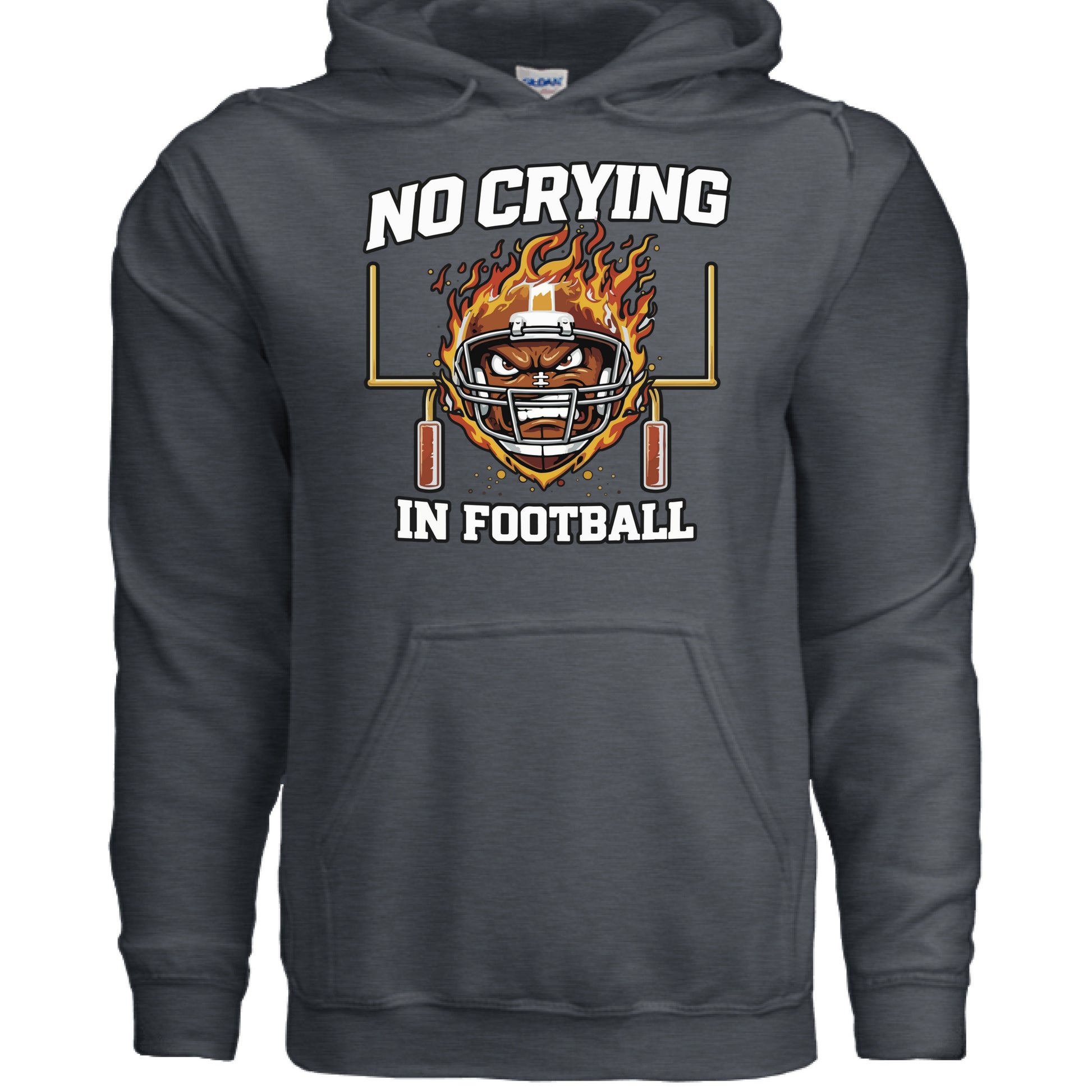 No Crying in Football – Fierce Sports Hoodie Statement for Ladies DARK HEATHER - FRONT