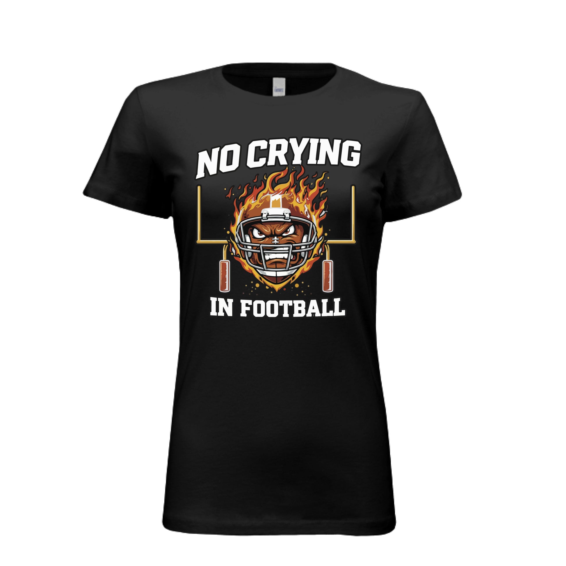 No Crying in Football – Fierce Sports T-Shirt Statement for Ladies SOLID BLK BLEND - FRONT