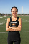 No Crying in Football – Fierce Sports Tank Top Statement for Ladies Black - FRONT